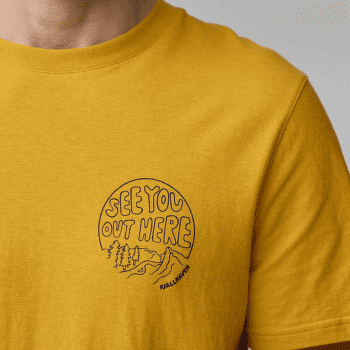 Tricou cu mânecă scurtă Fjällräven Hemp Blend Out Here T-shirt Men Ochre