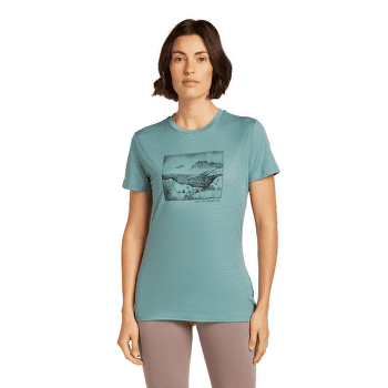 Tricou cu mânecă scurtă Icebreaker Merino 150 Tech Lite SS Tee Sunrise Summit Women HYDRO