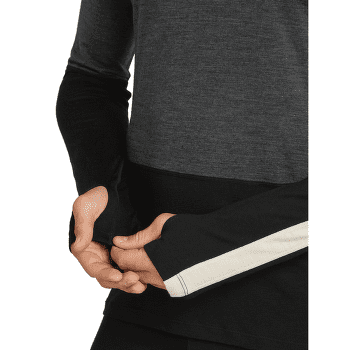 Tricou cu mânecă lungă Icebreaker Merino 200 Oasis+ LS Crewe Men BLACK/JET HTHR/UNDYED/CB