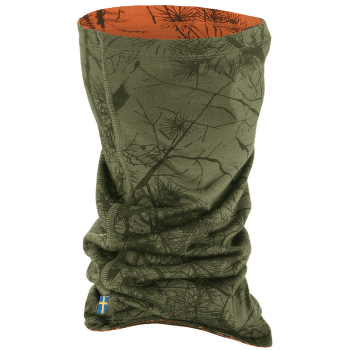 Bandă pentru gât Fjällräven Lappland Neck Gaiter Green Camo-Orange Multi Camo