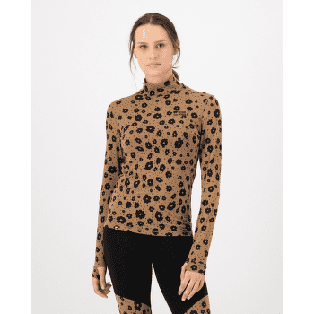 Tricou cu mânecă lungă Mons Royale Cascade Merino Base Layer Mock Neck Long Sleeve Women Aoraki Lily Toffee