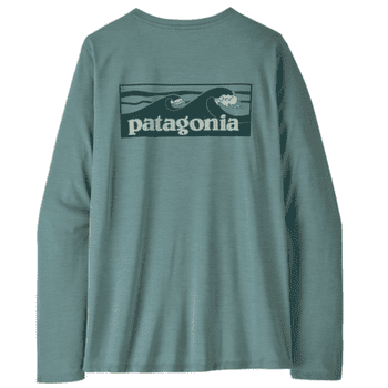 Tricou cu mânecă lungă Patagonia Long-Sleeved Cap Cool Daily Shirt  - Boardshort Logo Women Blue Sage - Light Blue Sage X-Dye