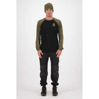 Tricou cu mânecă lungă Mons Royale Icon Raglan Dark Olive / Black