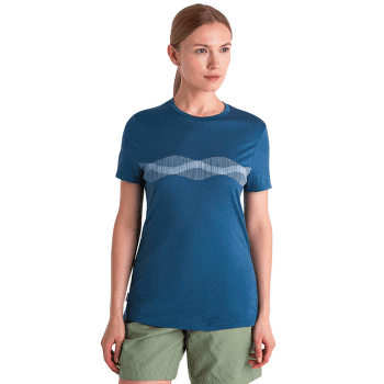 Tricou cu mânecă scurtă Icebreaker Merino 150 Tech Lite III SS Tee Mountain Lines Women DAWN