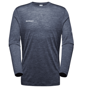 Tricou cu mânecă lungă Mammut  Tree Wool FL Longsleeve Men marine melange 5784