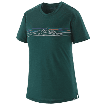 Tricou cu mânecă scurtă Patagonia Cap Cool Merino Graphic Shirt Women Strata Stripe: Cascade Green