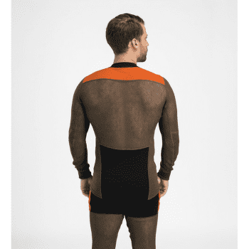 Tricou cu mânecă lungă Aclima WoolNet Hiking Crew Neck shirt Men Jet Black/Tarmac/Gold Flame