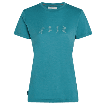 Tricou cu mânecă scurtă Icebreaker Merino 150 Tech Lite SS Tee Snow Day Women TOPAZ