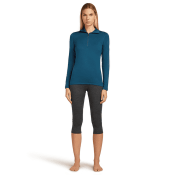 Tricou cu mânecă lungă Icebreaker Merino 260 Tech LS Half Zip Women Black