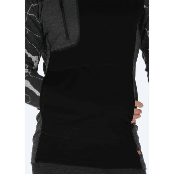 Tricou cu mânecă lungă Aclima Lars Monsen Femunden crewneck Men Jet Black/Marengo/Femunden Dark