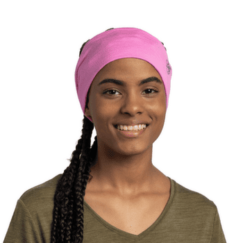 Bandă pentru cap Buff Lightweight Merino Wool Headband SOLID FLUOR FUCHSIA