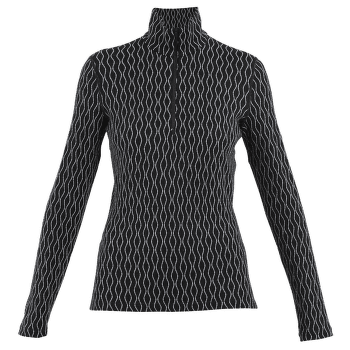 Tricou cu mânecă lungă Icebreaker Merino 260 Vertex LS Half Zip On-Piste Women BLACK/SNOW/J