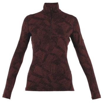 Tricou cu mânecă lungă Icebreaker Merino 260 Vertex LS Half Zip Frozen Forms Women BLACK/PORT/J