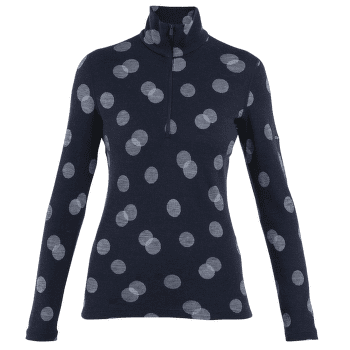 Tricou cu mânecă lungă Icebreaker Merino 260 Vertex LS Half Zip Falling Flakesl Women MIDNIGHT NAVY/SNOW/J