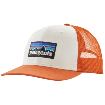 Capac Patagonia P-6 Logo Trucker Hat White w/Redtail Rust