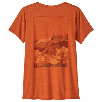 Tricou cu mânecă scurtă Patagonia Cap Cool Daily Graphic Shirt Lands Women Trailways: Redtail Rust X-Dye