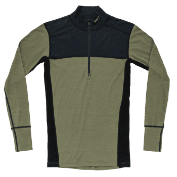 Tricou cu mânecă lungă Devold Lauparen Merino 190 Zip Neck Men 284A INK/LICHEN/BLACK