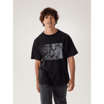 Tricou cu mânecă scurtă Arcteryx Kragg Cotton Lithographica SS Men Black