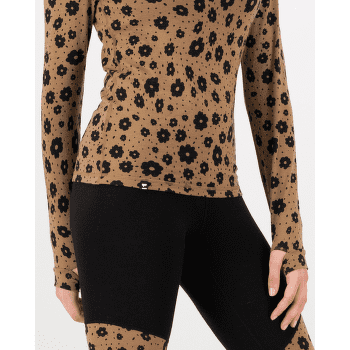 Tricou cu mânecă lungă Mons Royale Cascade Merino Base Layer Mock Neck Long Sleeve Women Aoraki Lily Toffee