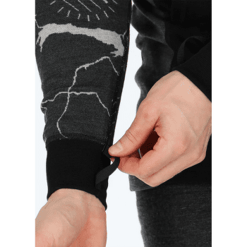 Tricou cu mânecă lungă Aclima Lars Monsen Femunden crewneck Men Jet Black/Marengo/Femunden Dark