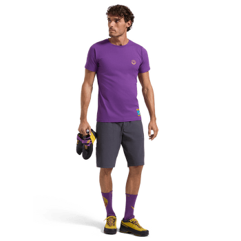 Tricou cu mânecă scurtă La Sportiva Climbing on the Moon T-Shirt Men Nero/Giallo