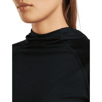 Tricou cu mânecă lungă Icebreaker MerinoFine 150 Ace LS Hoodie Women BLACK