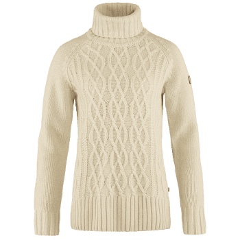 Pulover Fjällräven Övik Cable Knit Roller Neck Women Chalk White