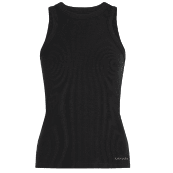 Maiou Icebreaker Merino Blend Rib Lotus Tank Women BLACK