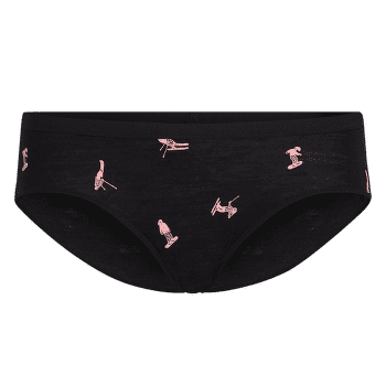 Chiloți Icebreaker Merino 150 Siren Hipkini Snow Day Women BLACK/ACID PINK/AOP