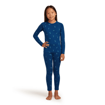 Tricou cu mânecă lungă Icebreaker Merino 200 Oasis LS Crewe Snow Day Kids ATLANTIS/TOPAZ/AOP