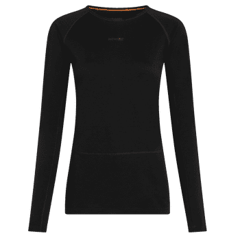 Tricou cu mânecă lungă Icebreaker Merino 200 ZoneKnit™ LS Crewe Women BLACK