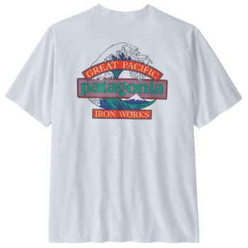 Tricou cu mânecă scurtă Patagonia Great Waves Responsibili-Tee Men White