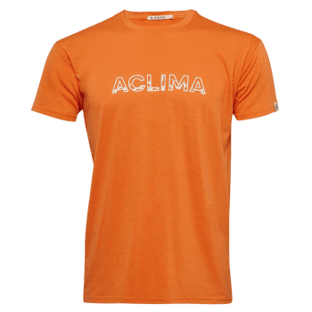 Tricou cu mânecă scurtă Aclima LightWool Tee Logo Men Orange Tiger