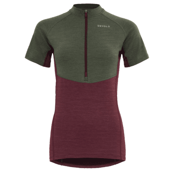 Tricou cu mânecă scurtă Devold Standal Merino Tee Zip Neck Women 740A Beetroot