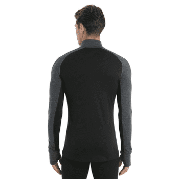 Tricou cu mânecă lungă Icebreaker Merino 200 ZoneKnit™ LS Half Zip Men JET HTHR/BLK/METRO H/CB