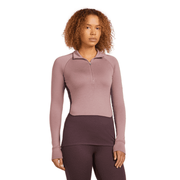 Tricou cu mânecă lungă Icebreaker Merino 260 ZoneKnit™ LS Half Zip Women JAVA/SUMMIT/CB