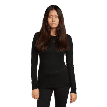 Tricou cu mânecă lungă Icebreaker Merino 200 ZoneKnit™ LS Crewe Women BLACK