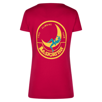 Tricou cu mânecă scurtă La Sportiva CLIMBING ON THE MOON T-Shirt Women Fucsia/Giallo