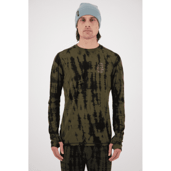 Tricou cu mânecă lungă Mons Royale Cascade Merino Flex 200 LS Olive Tie Dye