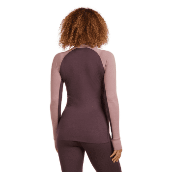 Tricou cu mânecă lungă Icebreaker Merino 260 ZoneKnit™ LS Half Zip Women JAVA/SUMMIT/CB