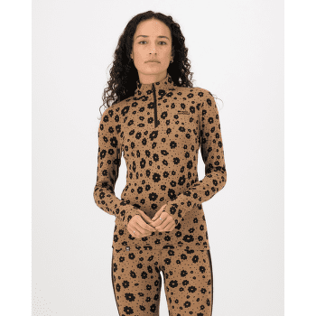 Tricou cu mânecă lungă Mons Royale Cascade Merino Flex 1/4 Zip Long Sleeve Women Aoraki Lily Toffee