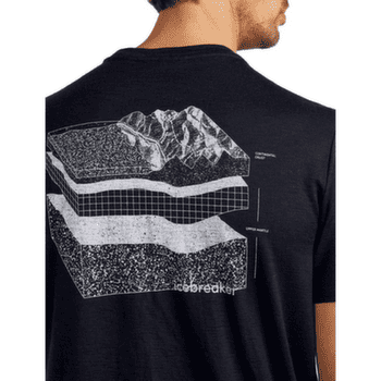Tricou cu mânecă scurtă Icebreaker Merino 150 Tech Lite SS Tee Evolving Layers Men Midnight Navy