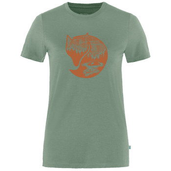 Tricou cu mânecă scurtă Fjällräven Abisko Wool Fox SS Women Patina Green-Terracotta Brown