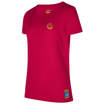 Tricou cu mânecă scurtă La Sportiva CLIMBING ON THE MOON T-Shirt Women Fucsia/Giallo