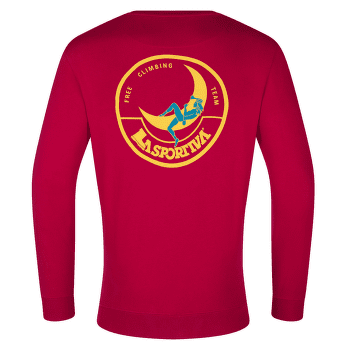 Tricou cu mânecă lungă La Sportiva CLIMBING ON THE MOON Sweatshirt Men Fucsia/Giallo
