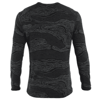 Tricou cu mânecă lungă Icebreaker Merino 260 Vertex LS Crewe Snow Guide Men BLACK/GALAXY/J