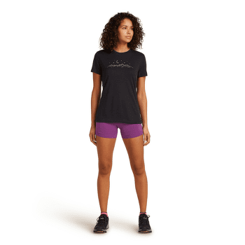 Tricou cu mânecă scurtă Icebreaker Merino 150 Tech Lite SS Tee Sparkling Stars Women BLACK