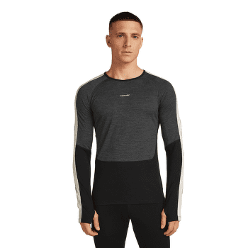 Tricou cu mânecă lungă Icebreaker Merino 200 Oasis+ LS Crewe Men BLACK/JET HTHR/UNDYED/CB