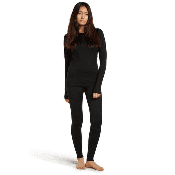 Tricou cu mânecă lungă Icebreaker Merino 200 ZoneKnit™ LS Crewe Women BLACK