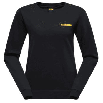 Tricou cu mânecă lungă La Sportiva Climbing on the Moon Sweatshirt Women Nero/Giallo